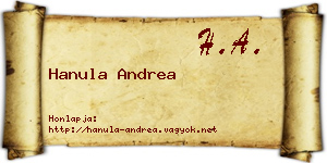 Hanula Andrea névjegykártya